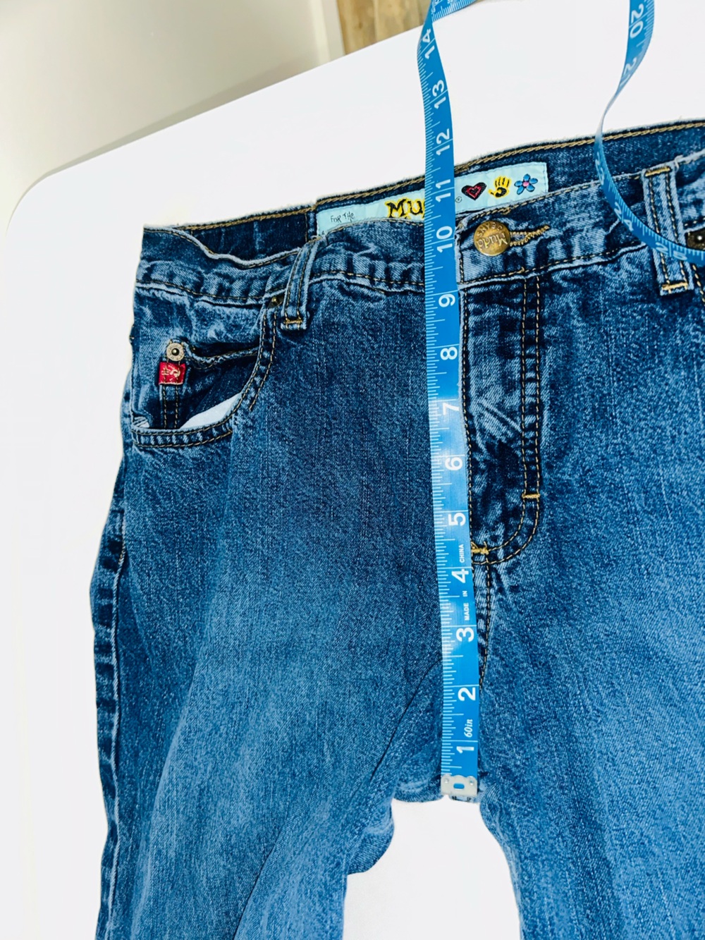 Vintage Y2K Mudd Cargo Flared Jeans 30 x 26 Medium Wash - Picture 8 of 9